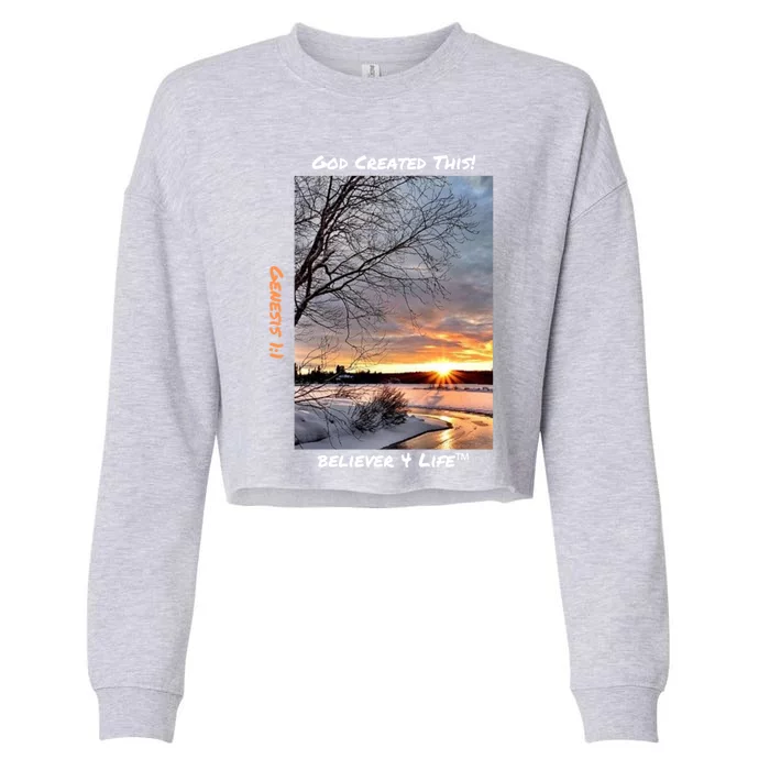 Winter Landscape Tgift Cool Gift Cropped Pullover Crew