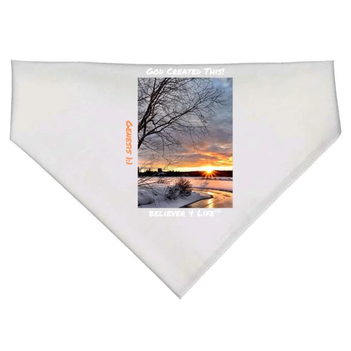 Winter Landscape Tgift Cool Gift USA-Made Doggie Bandana