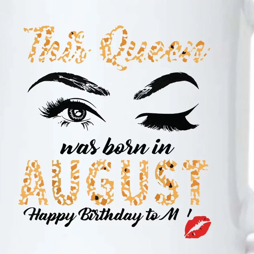 Womens Leopard This Queen Was Born In August Black Color Changing Mug