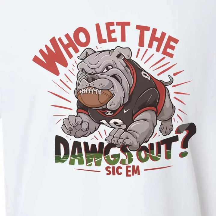 Who Let The D.A.W.G.S Out Football Bulldog Bella Canvas Sueded Cloud Jersey T-Shirt