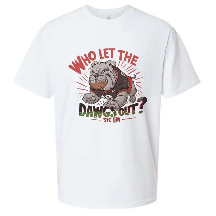 Who Let The D.A.W.G.S Out Football Bulldog Bella Canvas Sueded Cloud Jersey T-Shirt