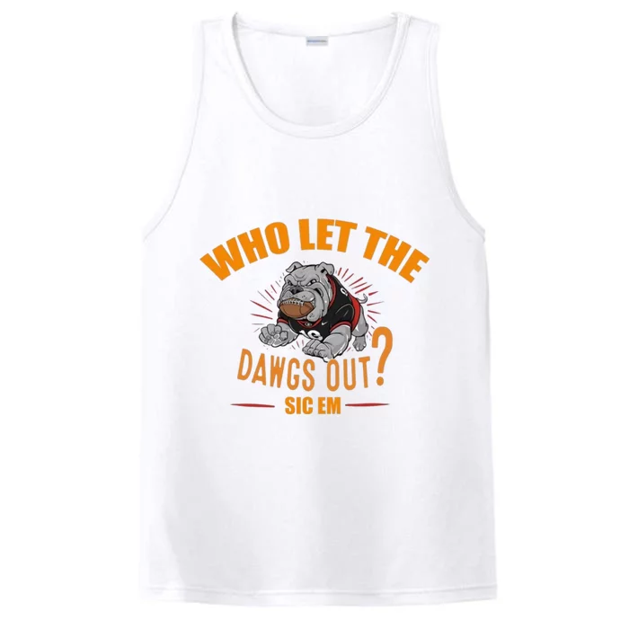 Who Let The Out Sicc Em Design Georgia Football Performance Tank