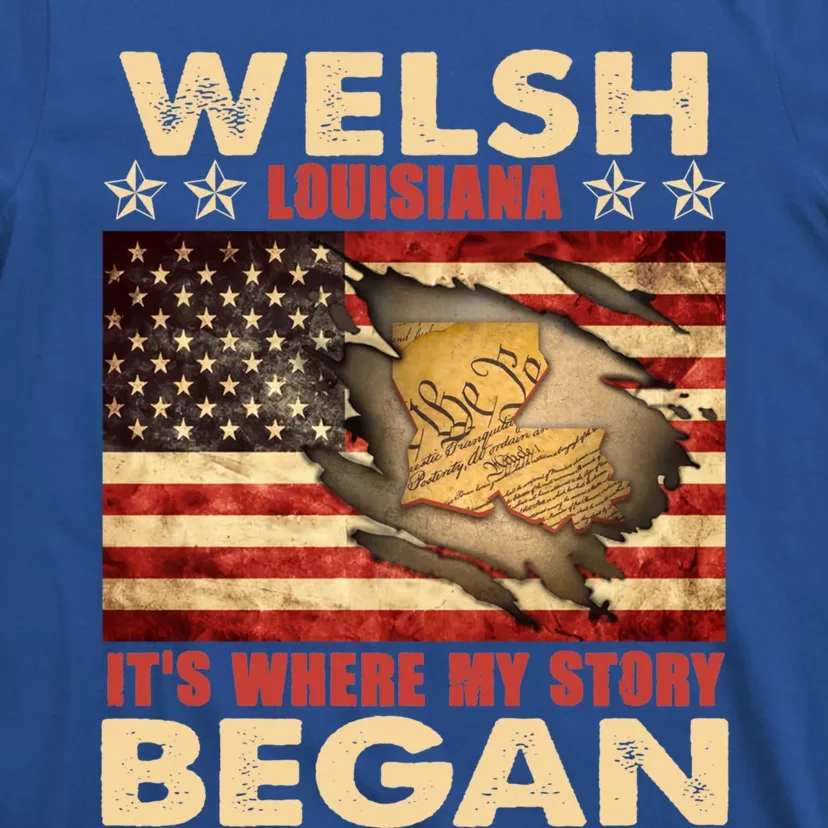 Welsh Louisiana Usa Flag 4th Of July Great Gift T-Shirt