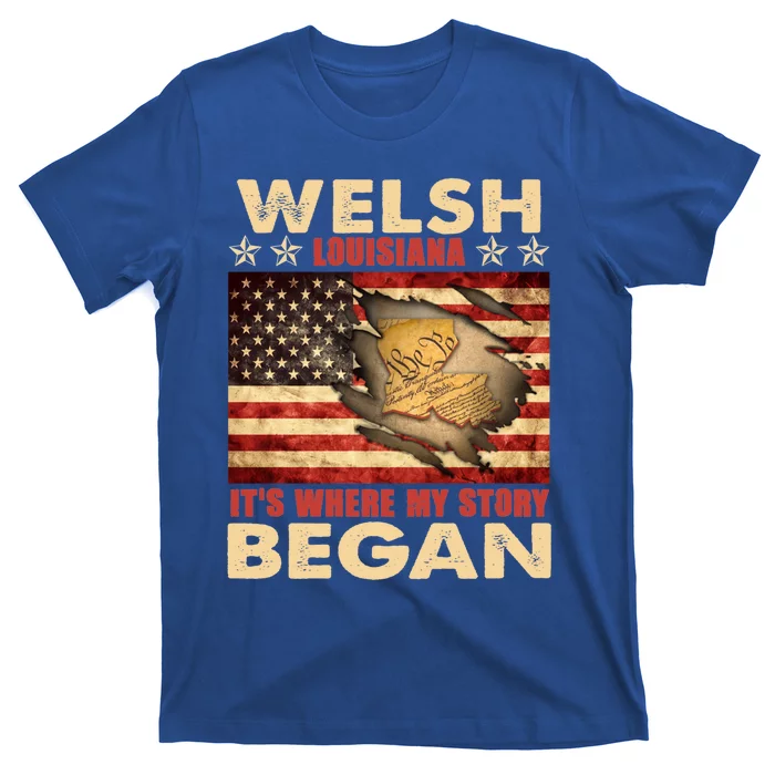 Welsh Louisiana Usa Flag 4th Of July Great Gift T-Shirt