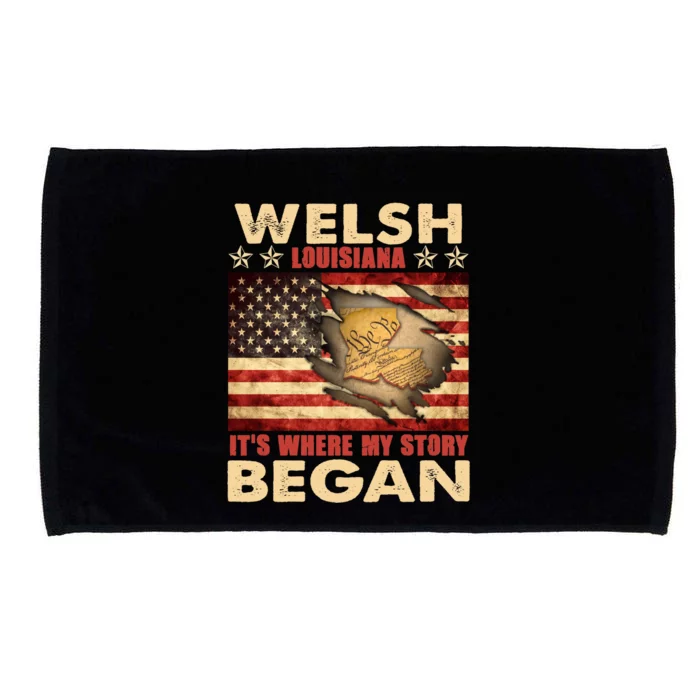 Welsh Louisiana Usa Flag 4th Of July Great Gift Microfiber Hand Towel