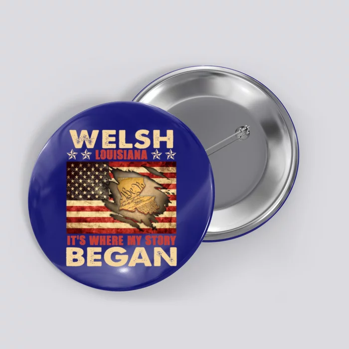 Welsh Louisiana Usa Flag 4th Of July Great Gift Button