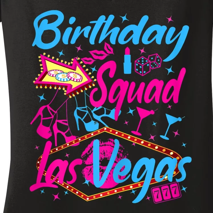 Womens Las Vegas Birthday Squad Party In Vegas Birthday Women's V-Neck T-Shirt