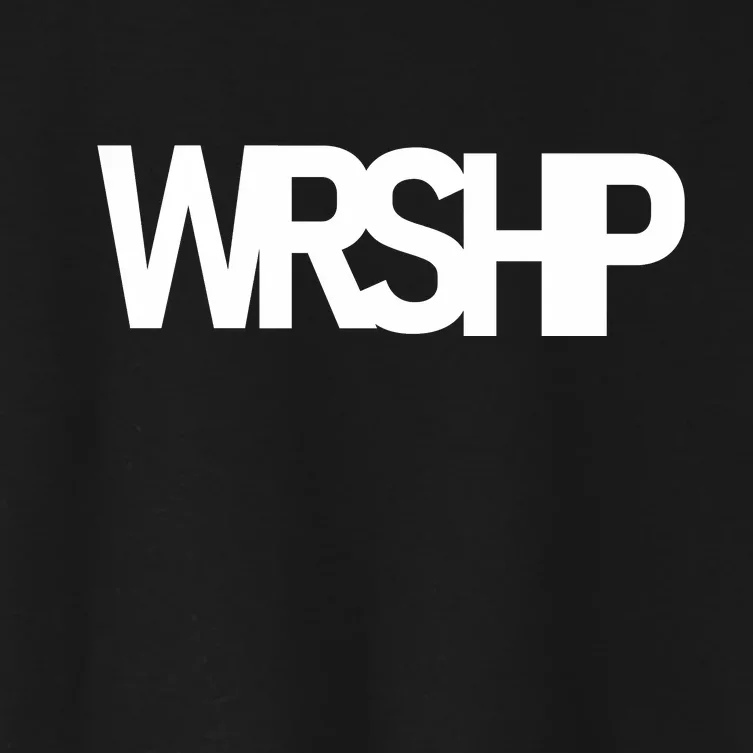 WRSHP Logo Worship Christian Women's Crop Top Tee