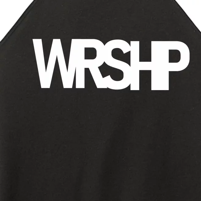 WRSHP Logo Worship Christian Women’s Perfect Tri Rocker Tank