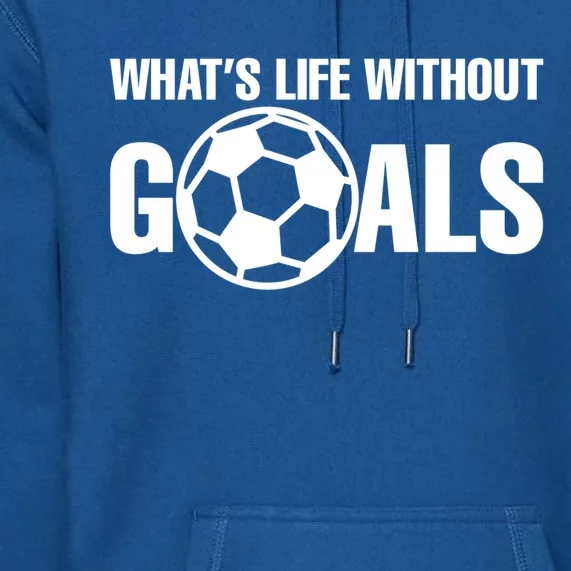 Whats Life Without Goals Soccer Player Coach Cool Gift Premium Hoodie