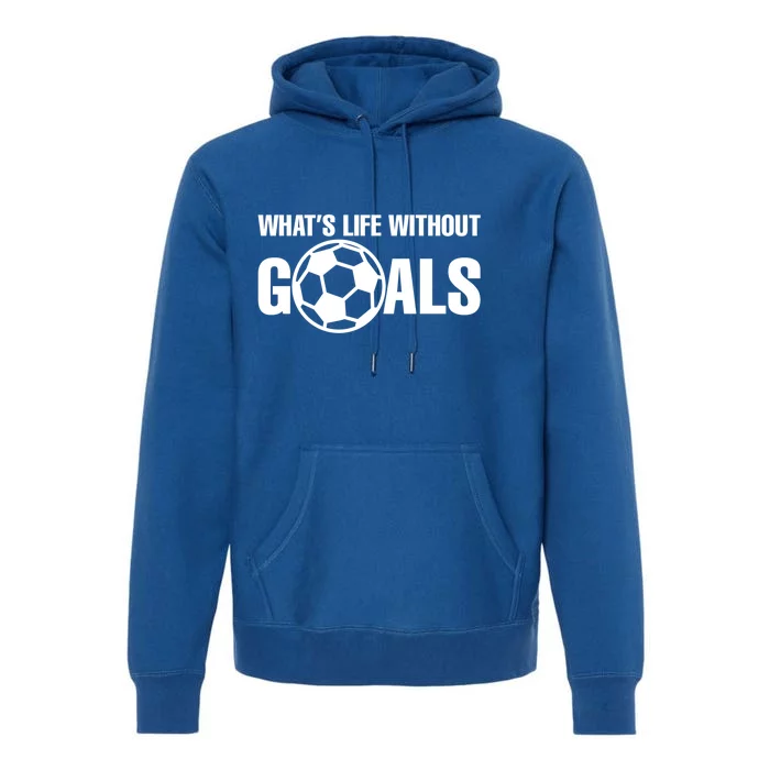 Whats Life Without Goals Soccer Player Coach Cool Gift Premium Hoodie