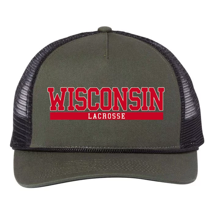 Wisconsin Lacrosse Retro Rope Trucker Hat Cap