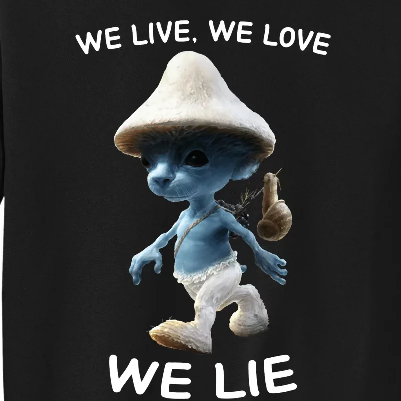 We Live We Love We Lie Trendy Meme Tall Sweatshirt