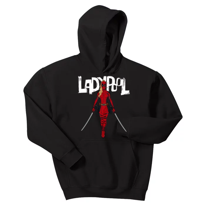 Wolverine Ladypool With Swords Kids Hoodie