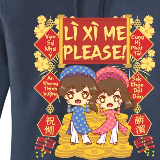 Want Li Xi Me Please Vietnamese Lunar New Year Gift Women's Pullover Hoodie