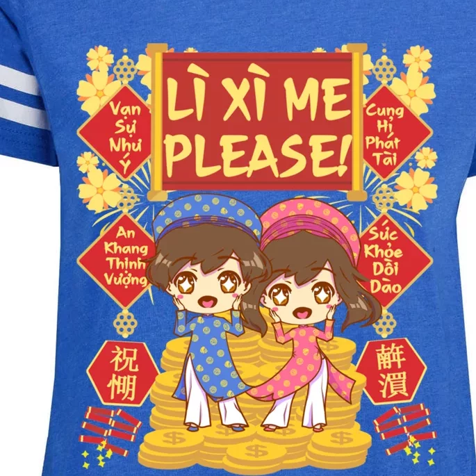 Want Li Xi Me Please Vietnamese Lunar New Year Gift Enza Ladies Jersey Football T-Shirt