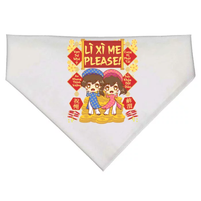 Want Li Xi Me Please Vietnamese Lunar New Year Gift USA-Made Doggie Bandana