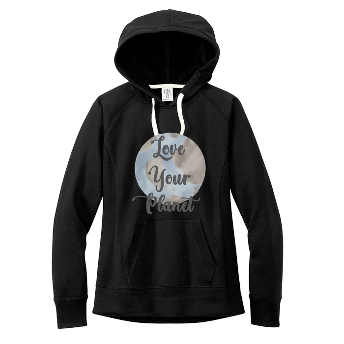 Wo Love Your Planet Earth Mother Gaia Gift Women's Fleece Hoodie