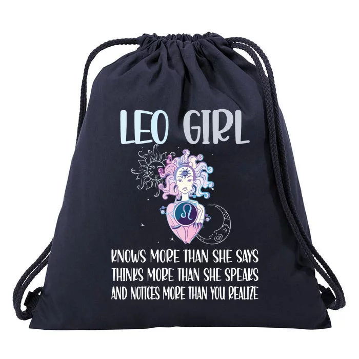 Womens Leo Zodiac Sign Girl Leo Horoscope Astrology July August Drawstring Bag