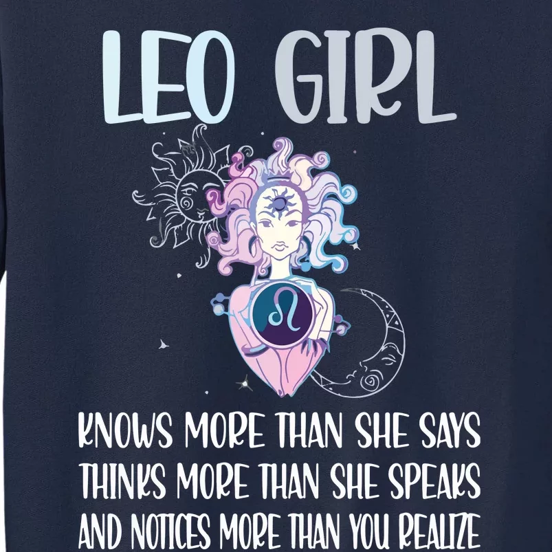 Womens Leo Zodiac Sign Girl Leo Horoscope Astrology July August Tall Sweatshirt