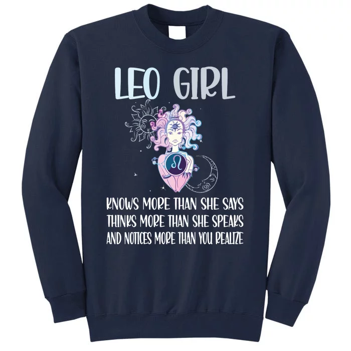 Womens Leo Zodiac Sign Girl Leo Horoscope Astrology July August Tall Sweatshirt