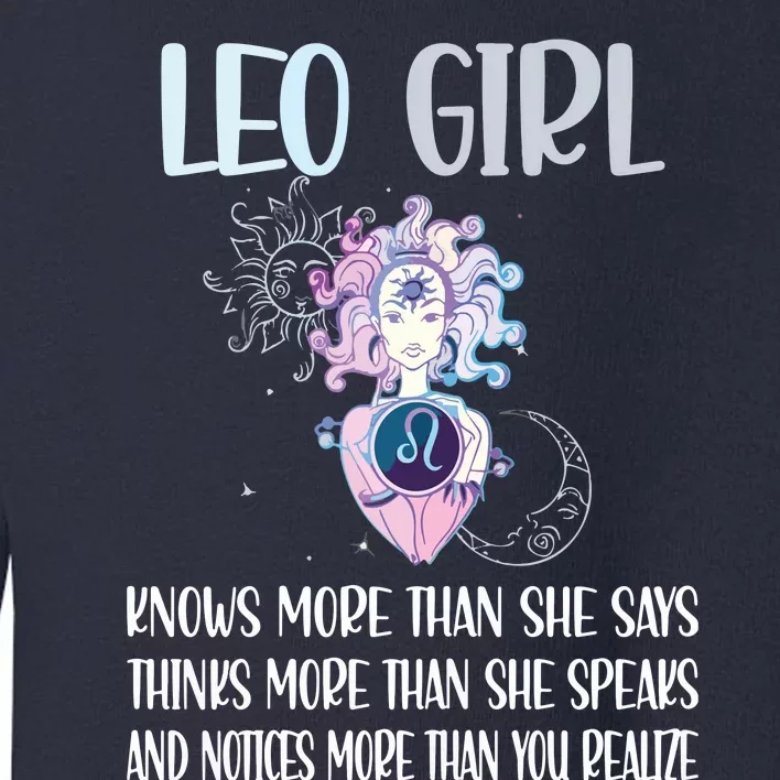 Womens Leo Zodiac Sign Girl Leo Horoscope Astrology July August Toddler Sweatshirt