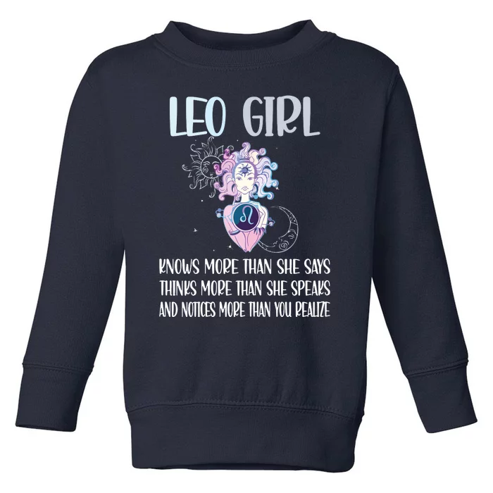 Womens Leo Zodiac Sign Girl Leo Horoscope Astrology July August Toddler Sweatshirt