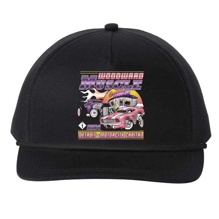 Woodward Muscle 2024 Pink Purple Version Snapback Five-Panel Rope Hat