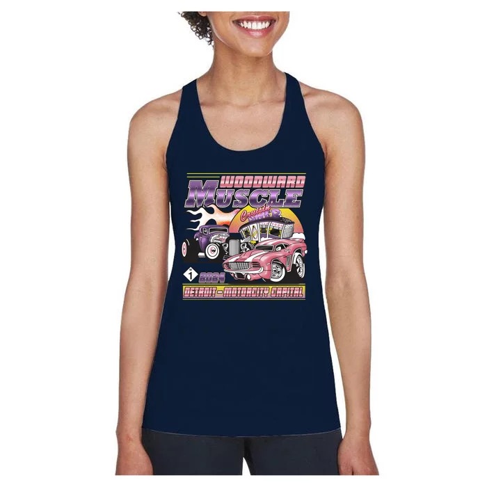 Woodward Muscle 2024 Pink Purple Version Women's Racerback Tank