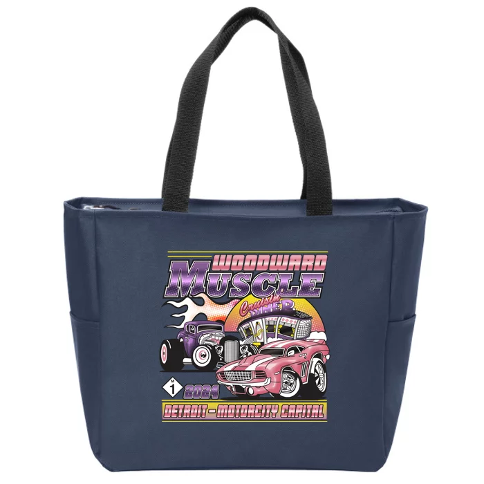 Woodward Muscle 2024 Pink Purple Version Zip Tote Bag