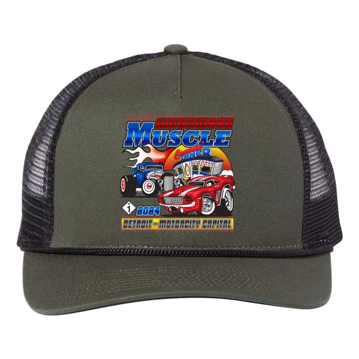 Woodward Muscle 2024 Red Blue Version Retro Rope Trucker Hat Cap