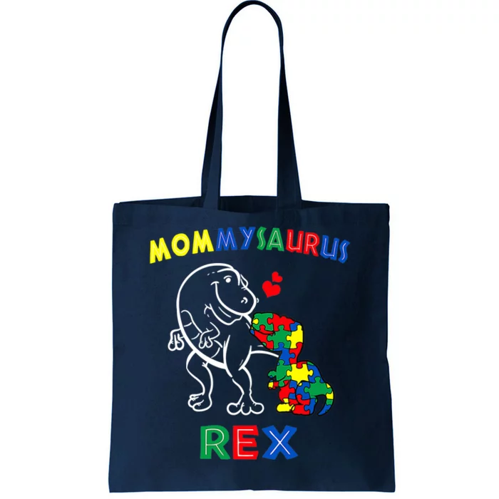 Wo Mommysaurus Autism Awareness Mother's Day Mommy Dinosaur Mom Tote Bag