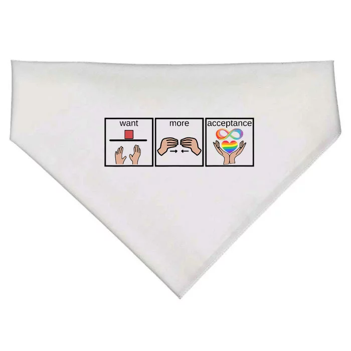 Want More Acceptance Sped Teacher Autism Awareness Month USA-Made Doggie Bandana