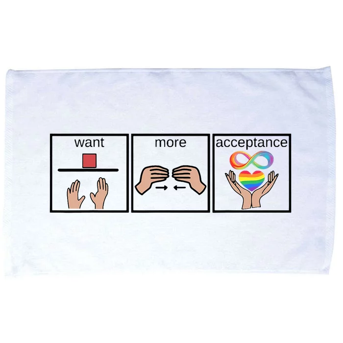 Want More Acceptance Sped Teacher Autism Awareness Month Microfiber Hand Towel