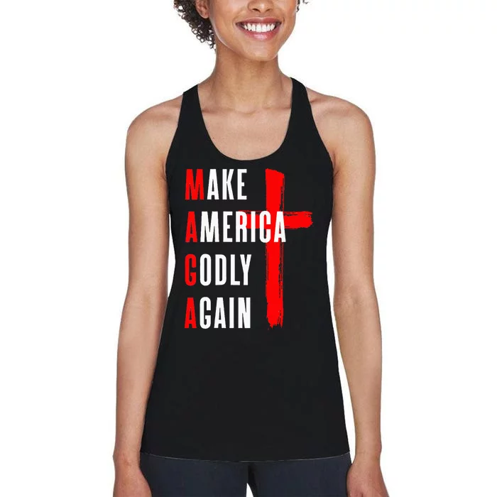 Wo Make America Godly Again Women's Racerback Tank