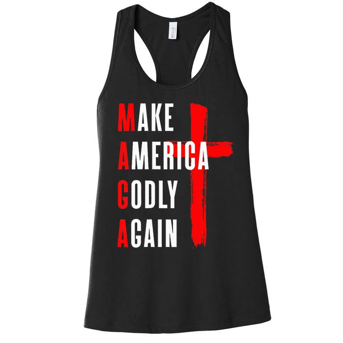 Wo Make America Godly Again Women's Racerback Tank