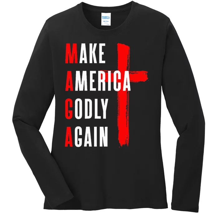 Wo Make America Godly Again Ladies Long Sleeve Shirt