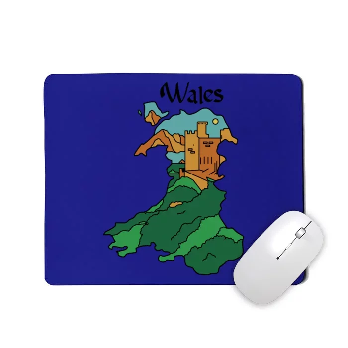 Welsh Map And Castle Heritage Pride Gift Mousepad