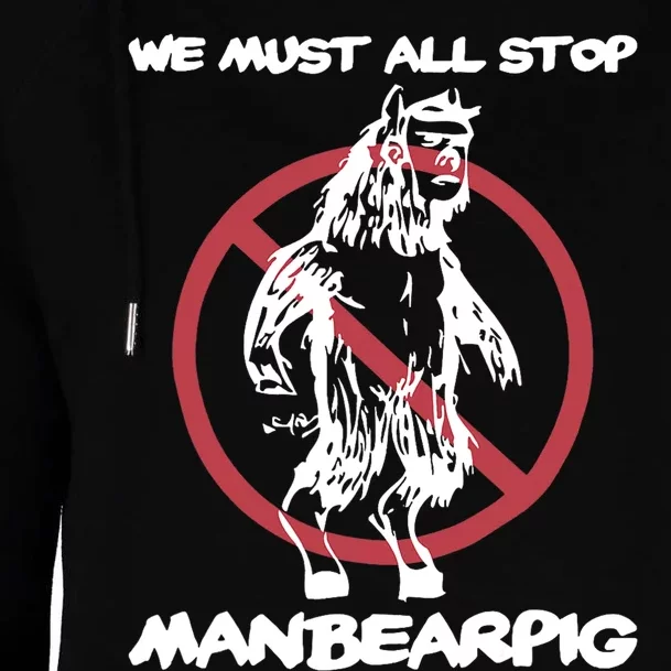 We Must All Stop Manbearpig Womens Funnel Neck Pullover Hood