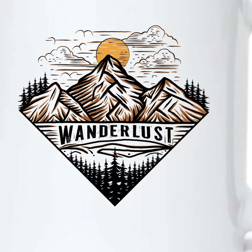 Wanderlust Mountain Adventure Graphic Black Color Changing Mug