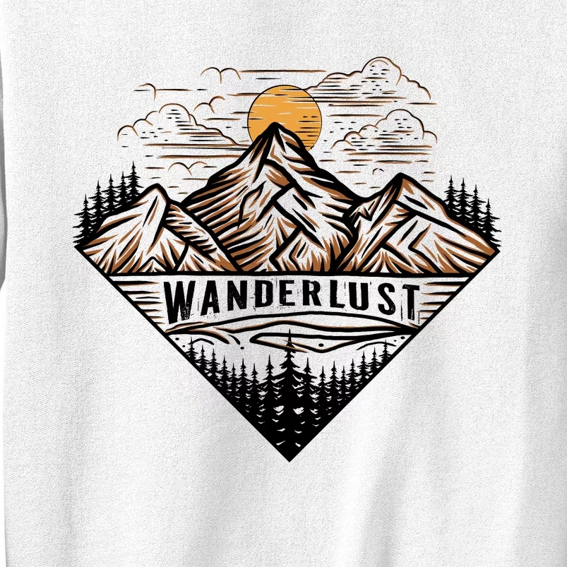 Wanderlust Mountain Adventure Graphic Sweatshirt