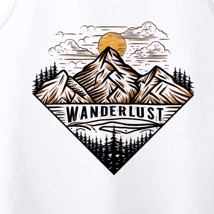 Wanderlust Mountain Adventure Graphic Performance Tank