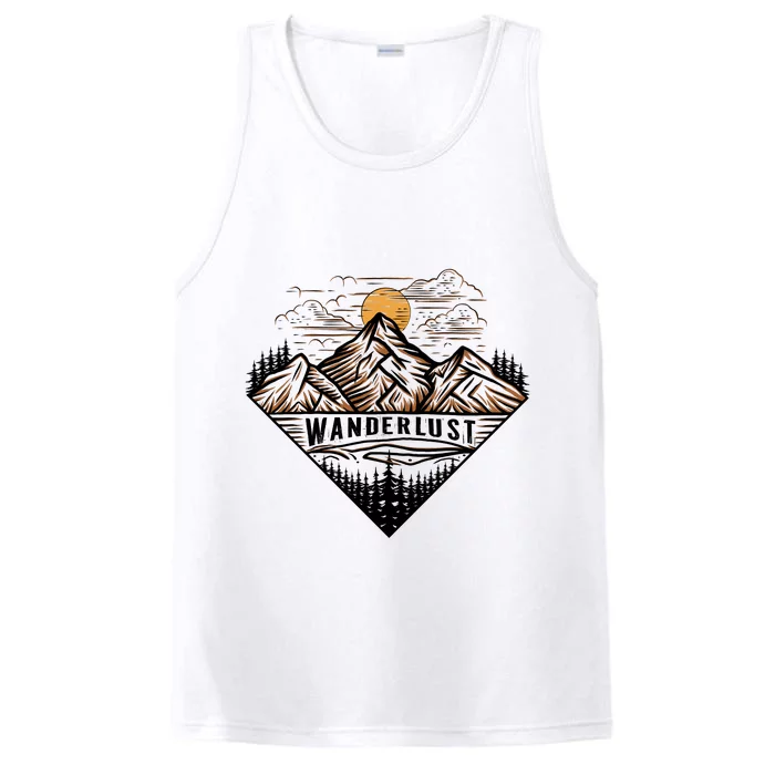 Wanderlust Mountain Adventure Graphic Performance Tank