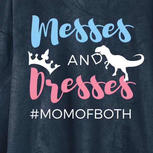 Wo Messes And Dresses Mom Of Both And Gift Hooded Wearable Blanket