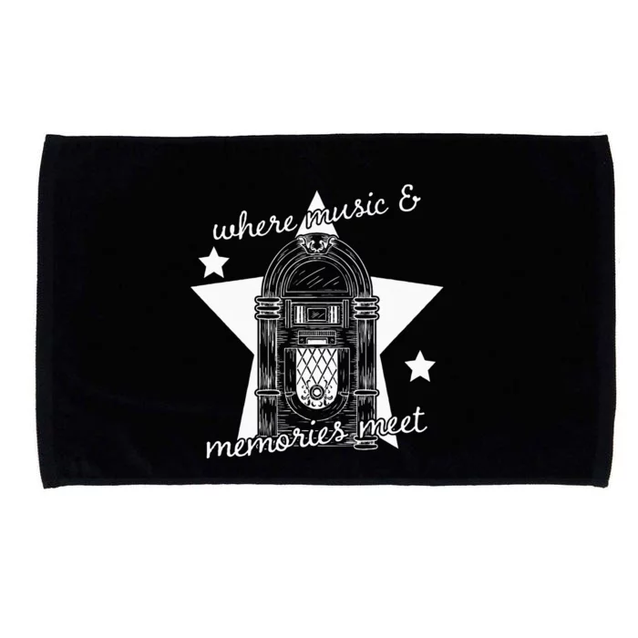 Where Music And Memories Meet Jukebox Listening Microfiber Hand Towel