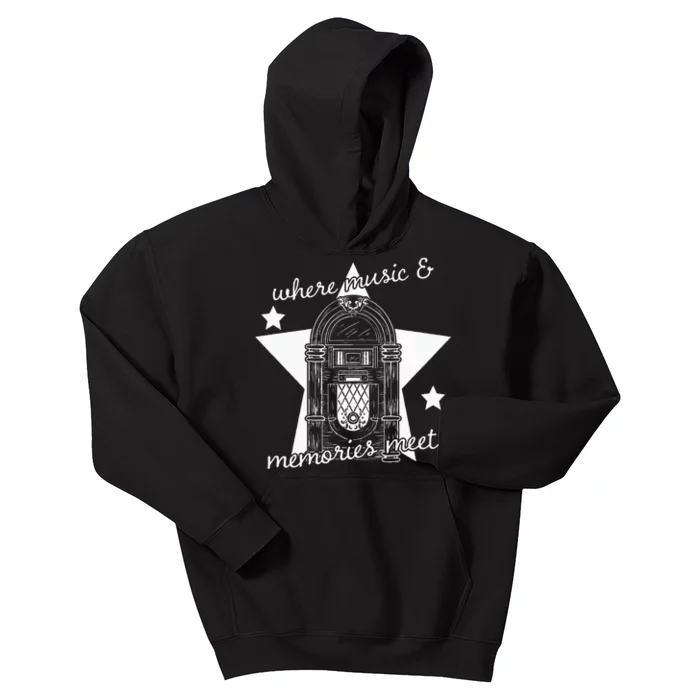 Where Music And Memories Meet Jukebox Listening Kids Hoodie