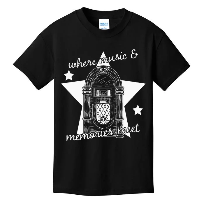 Where Music And Memories Meet Jukebox Listening Kids T-Shirt