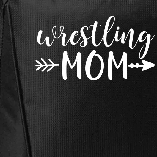 Wrestling Mom And Arrow In Black Text Wrestler Gift Acn074a Gift City Backpack