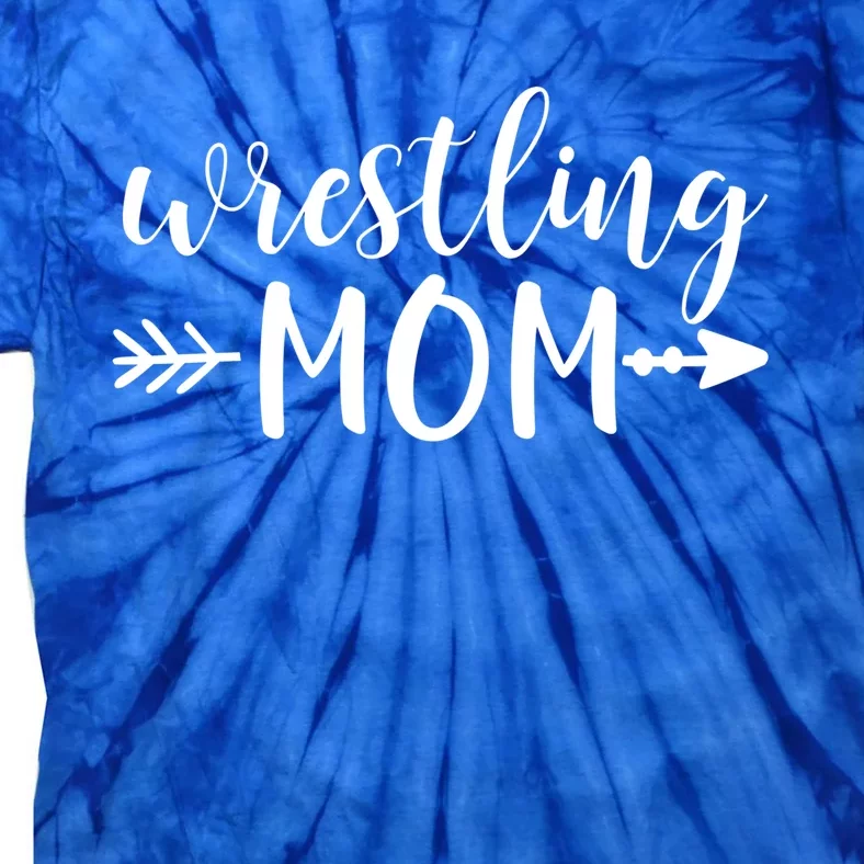 Wrestling Mom And Arrow In Black Text Wrestler Gift Acn074a Gift Tie-Dye T-Shirt