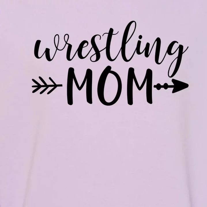 Wrestling Mom And Arrow In Black Text Wrestler Gift Acn074a Gift Garment-Dyed Sweatshirt